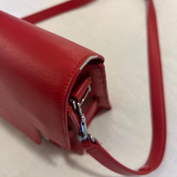 A.L.C. Red Leather Shoulder Crossbody Handbag - Picture 4 of 11